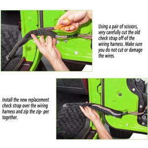2pcs Beperken Strap Scharnier Doek Draad Waterdicht Voor Jeep Wrangler JK 2007