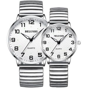 Paar Horloges Voor Moeder Vader Staal Waterdicht Grote Wijzerplaat Lichtgevende Datum Klok Mannelijke Hodinky Quartz Horloges Voor Liefhebbers