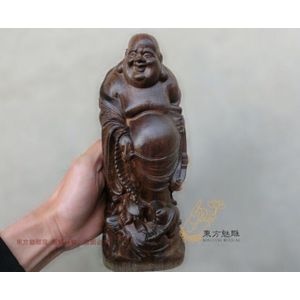 China collectie oude houtsnijwerk De grote buik Boeddha ornamenten