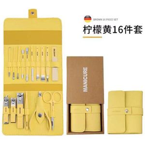 16Pcs Nail Care Set Rvs Nail Cutter Nail/Voetverzorging Gereedschap Schoonheid Manicure Gereedschap Set Draagbare Reizen nail Set