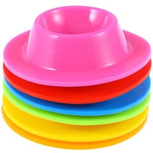 6Pcs Ei Cups Food Grade Siliconen Vaatwasmachinebestendig Ei Stand Houder Keuken Benodigdheden (Rood/Roze/Oranje/Geel/Blauw/Groen)