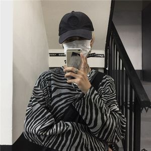 Unisex Oversized Zebra Print Shirts Mannen Streetwear Casual Lange Mouw Hip Hop Koreaanse Harajuku Mannen Punk Streetwear Kleding