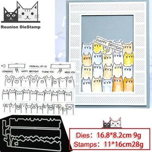 Reünie Een Groep Dieren Metal Stansmessen En Postzegels Stencil Voor Diy Scrapbooking Fotoalbum Embossing Decoratieve Papieren Kaart