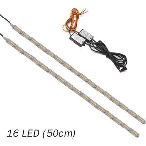 2PCS Waterdichte Flexibele LED Strips Lights DRL Dagrijverlichting van Sequentiële Flow Stijl Switchback koplampen