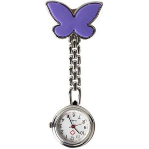 Mode Vlinder Verpleegkundige Tafel Zakhorloge Met Clip Broche Chain Quartz Horloges Xin