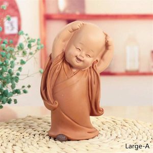Little Monk Sculptuur Chinese Stijl Hars Hand-Gesneden Boeddha Standbeeld Home Decoratie Accessoires Cadeau Standbeeld Kleine Boeddhabeeld