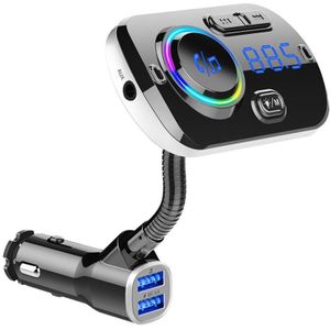 Auto Fm-zender Bluetooth-Compatibel 5.0 Modulator Usb Car Charger Kit Handsfree Bellen Muziekspeler Nachtzicht led Licht