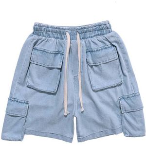 Uncledonjm Justin Bieber Hip Hop Shorts Knielengte Man Zomer Denim Shorts Mannen Casual Straight Shorts ME-P1