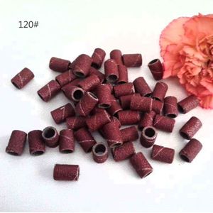 100 stks/pak 80/120/180 Nail Gewijd Schuren Ring Slijpen Hoofd Polijstmachine Essentiële Benodigdheden Zand Cirkel Manicure Tool