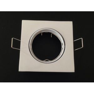 10 stks/partij Vierkante Verzonken LED Plafondlamp Verstelbare Wit Frame voor MR16 GU10 Lamp Armatuur Downlight Houder