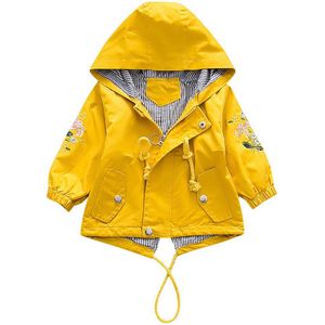 Windjack Kinderen Jassen Peuter Baby Kleding Kids Meisjes Bloemen Hooded Winddicht Jas Uitloper Casual Kleding