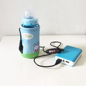 Draagbare Flessenwarmer Zakken USB Verwarming Smart Warme Borst Outdoor Reizen Melk Water Babyflessenwarmer Bag