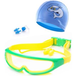 Kinderen Zwemmen Cap Zwembril Verstelbare Professionele Swim Eyewear Beschermen Kinderen Bril Waterdichte Siliconen Met Oordopjes