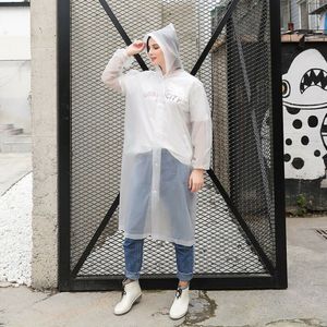 Vrouwen Mannen Volwassenen EVA Omgeving Transparante Regenjas Met Kap Voor Regen Jas Outdoor Regenkleding Waterdichte Poncho