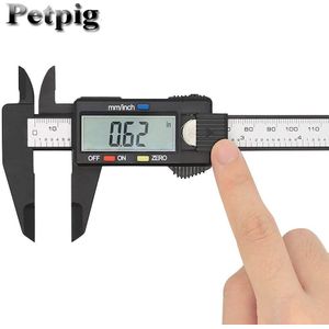 Petpig Digitale Schuifmaat 100/150 Mm Meetinstrument Plastic Elektronische Schuifmaat Met Groot Lcd-scherm Auto Off Hand gereedschap