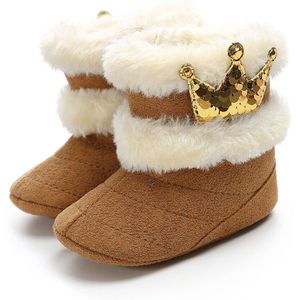 Winter Meisjes Baby Zachte Zool Snowboots Warme Wieg Schoenen Peuter Laarzen Prewalk Prinses Kroon Pluche Baby Schoenen 0 -18M