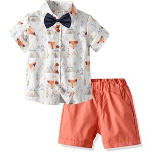 Keaiyouhuo Zomer Jongens T-shirt Kinderen Strikje Overalls Gentleman Sets Kleding T-shirt + Broek Tweedelig Pak baby Kleding