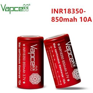 Vapcell Originele INR18350 850 Mah Hoge Drain 18350 10A 3.7V 18350 Voor Zaklamp Power Tools Lithium Batterij Hkj Test