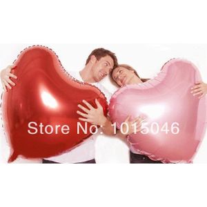 1 X Roze 75 cm/30 ''Ultralarge Grote Hartvorm Ballon Aluminiumfolie Bruiloft Huwelijk Decoratie Candy Festival