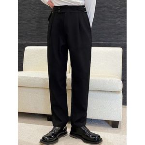 Iefb Striaght Buis Taille Lus Pak Broek Losse Mannen Voorjaar Koreaanse Stijl Trend Effen Kleur Eenvoudige Mode 9A1984