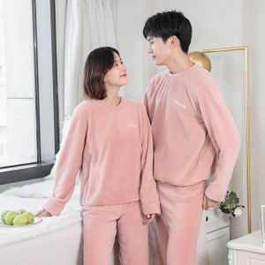 Pyjama Voor Koppels Set Dikke Warme Coral Fleece Homewear Winter Lounge Herenkleding Zachte Losse Pyjama Vrouwen Thuis Kleding pak