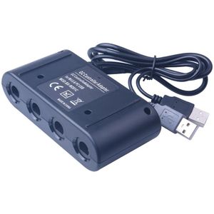 Gamecube Voor WiiU Controllers Adapter converter 4 Poorten USB Schakelaar en PC USB voor Multi-Player Games