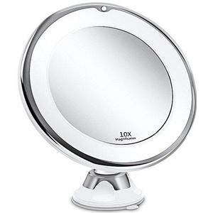 1Pc Led Spiegel Flexibele Make-Up Spiegel Met Led Licht Ijdelheid Spiegels 10X Vergrootglas Spiegels Licht Cosmetische Spiegel Sucker Vouw