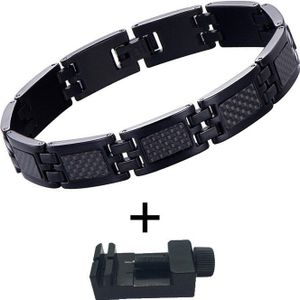 MNWT Gezonde Energie Armband Klassieke Zwarte Ketting Link Armbanden Voor Mannen Rvs Magnetotherapie Vader