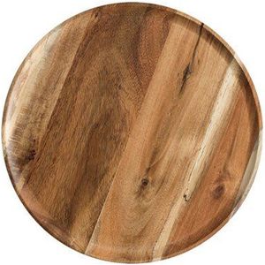 Rubber Acacia Hout Massief Snack Ronde Plaat Cake Fruit Gerechten Schotel Thee Lade Sushi Board Dessert Diner Plaat Party Servies