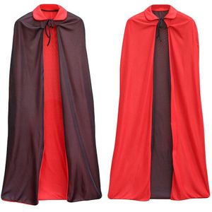 Vampier Dracula Halloween Kostuum Cosplay Mantel Effen Kleur Dubbele Gezicht Piraat Cape Death Mantel Disfraces De Halloween