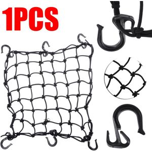 Voor Motorfiets Off-Road Atv 1Pc 15 &quot;X 15&quot; Houd Helm Cargo Bagage Netto Met 6 Zwart Verstelbare Moto Haken Mayitr