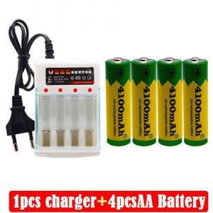 Aa Oplaadbare Batterij 4100Mah 1.5V Alkaline Oplaadbare Batery Voor Led Licht Speelgoed Mp3 + Lader