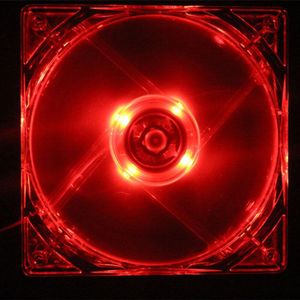 4 Led Licht Quad Pc Computer Clear Case Cooler Fan Cpu Koelventilator 120X120X25 Mm Blauw/Geel/Rood/Groen Verlichting
