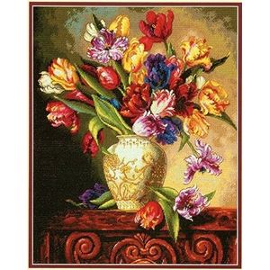 Top Mooie Mooie Telpatroon Papegaai Tulpen Tulp Bloemen Bloem in Vaas dim 35305