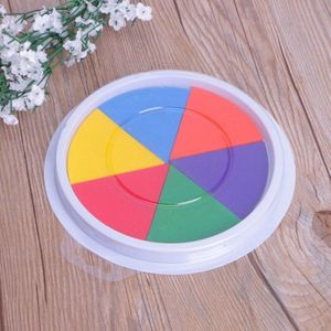 6 Kleuren Inkt Pad Stempel Diy Vinger Schilderen Craft Kaartmaken Grote Ronde Voor Kinderen Leren Onderwijs Tekening Speelgoed