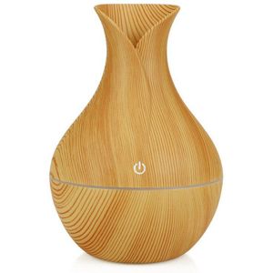 Etherische olie diffuser, 500ml Crack Ultrasone Home Fragrance Aromatherapie Diffuser, Cool Mist luchtbevochtiger met 7 kleuren led lichten, 4 timers, 2 mistmodus (zwarte houtnerf essentiele olie