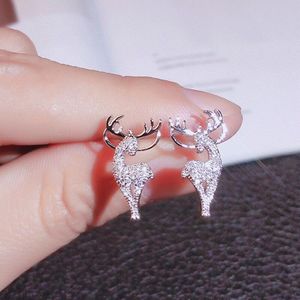 Creatieve Kerst Ornamenten Stijlvolle Kerst Crystal Deer Stud Oorbellen Vrouwen Mode-sieraden Kerst Ornamenten