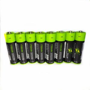 8 Stks/partij Znter Aa Oplaadbare Batterij 1.5V Aa 1700 Mah Usb Opladen Lithium Batterij Bateria Zonder Micro usb Kabel