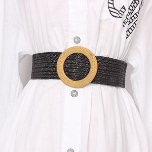 Twotwinstyle Zomer Vintage Brede Riem Voor Vrouwen Hoge Taille Gestreepte Riemen Vrouwelijke Jurken Accessoires