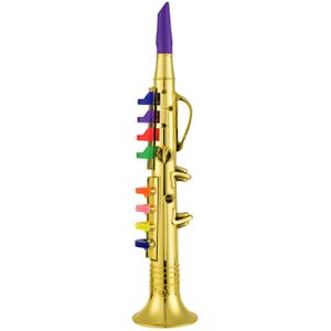 Musical Wind Instrumenten Klarinet Voor Kinderen Peuters Abs Metallic Gold Klarinet Met 8 Gekleurde Toetsen