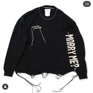 Doublet Vintage Trouwen Me Trui Mannen Vrouw 1:1 Brief Kwastje Vernietiging Gebreide Crewneck