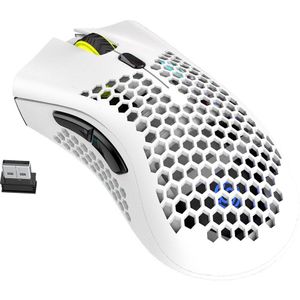BM600 2.4Ghz Oplaadbare 1600Dpi Verstelbare Honingraat Gamer Draadloze Muis