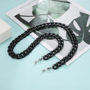 Teamer Vintage Matte Black Acryl Glazen Ketting Masker Lanyards Grote Opknoping Hals Houder Zonnebril Bandjes Mode Brillen Cord