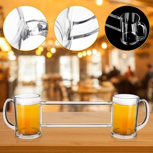 Clear Beer Cup Funny Double-Cup Bier Mokken Whiskey Wijn Mok Drinkware Transparant Drinken Container Thuis Restaurant Bar Decor