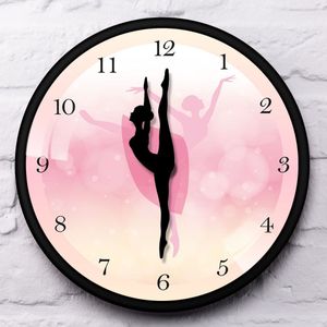 Roze Ballet Metalen Klok Woonkamer Slaapkamer Studie Woondecoratie Klok Muur Opknoping Klok Voor Een Vriendin Voor Collega 'S