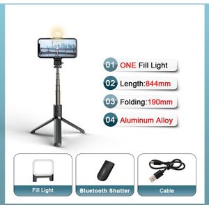 FANGTUOSI 2022 Aluminum Wireless bluetooth selfie stick foldable mini tripod With Fill light shutter control for IOS Android