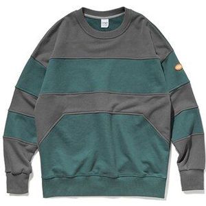 Inflatie Mannen Contrast Kleur Sweatshirt Streetwear Raglanmouwen Fleece Stof Losse Sweater Mannen Herfst Trui 9649W