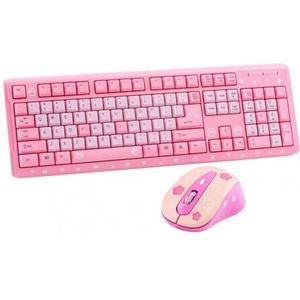 BLUELANS - 91002922 - Toetsenbord en Muis Set - Roze - Bedraad