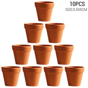10/12/20Pcs Rood Aardewerk Bloempot Terracotta Plant Pot Met Gat Aardewerk Klei Plantenbakken Voor Cactussen en Succulenten (3X3Cm)