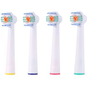 4 stks Vervangbare Opzetborstel Elektrische Opzetborstels Mondhygiëne voor Orale B 3D Wit